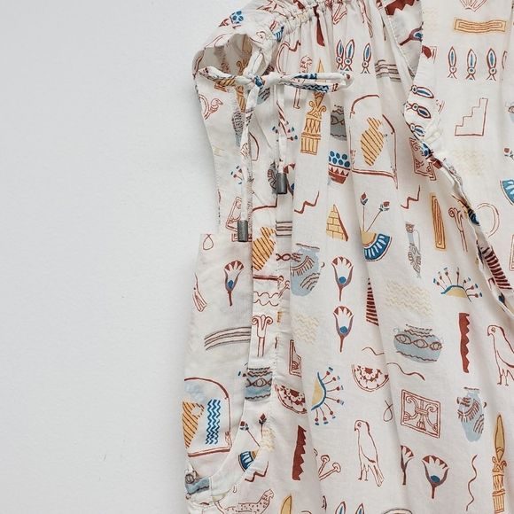 Anthropologie x Danielle Kroll Egyptian Hieroglyphics Brooklynite Top Size Small - Picture 5 of 13